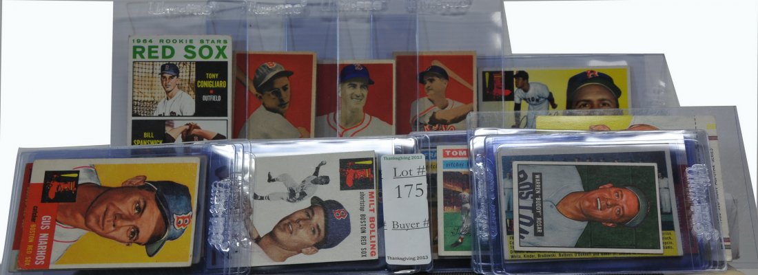 Excellent Collection of 1950's Red Sox Cards: Including Ted Williams, Bobby Doerr, Dom Dimaggio, Jackie Jensen and more.