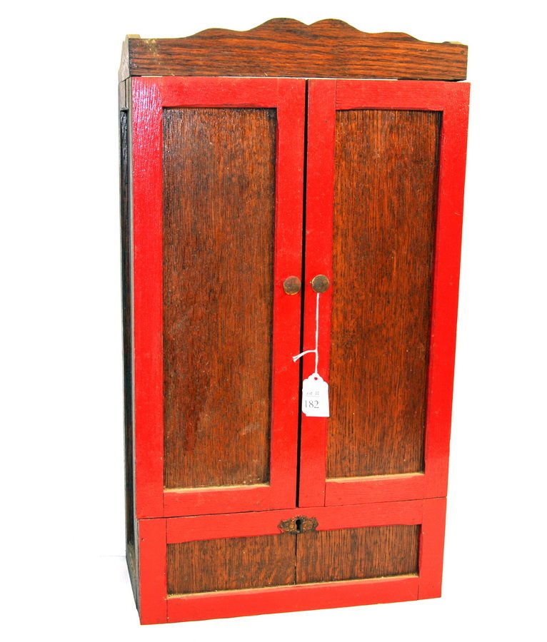 Oak Spice cabinet with saloon doors: 2' x 13 1/2" x 7".