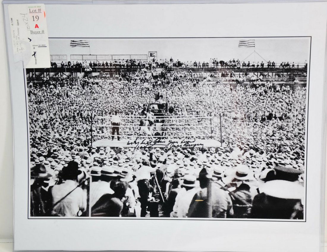 18x24 Jack Dempsey/Gene Tunney Signed Photo: 18x24 Jack Dempsey/Gene Tunney Signed Photo