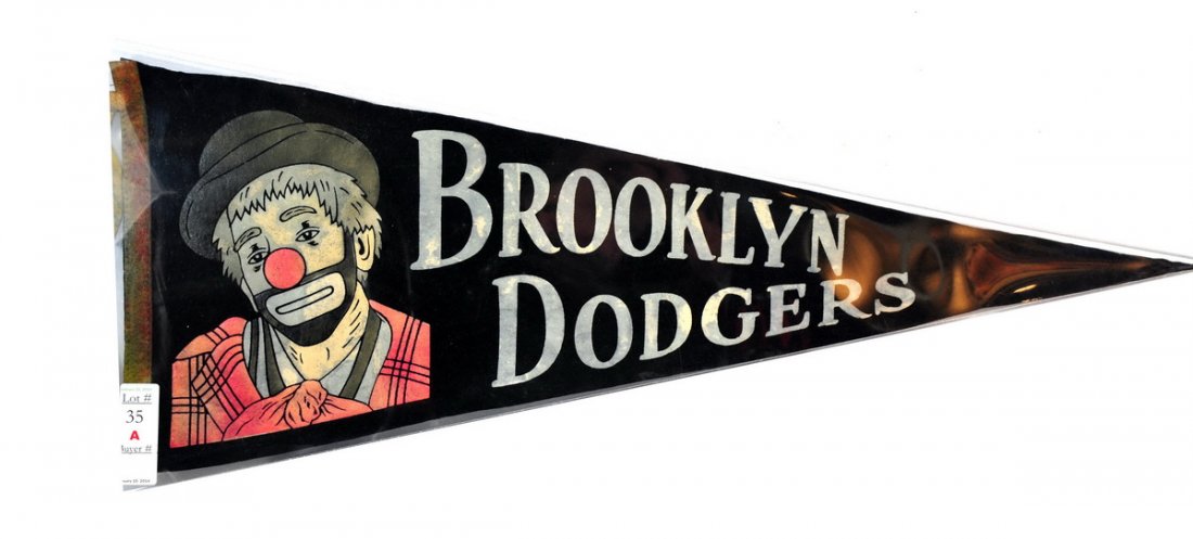 Rare 1950's Brooklyn Dodgers Pennant: Rare 1950's Brooklyn Dodgers Pennant