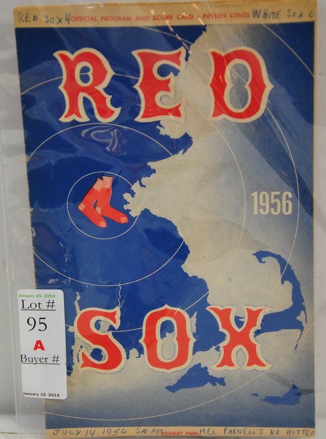 1956 Red Sox Scorecard Mel Parnell's No Hitter: 1956 Red Sox Scorecard Mel Parnell's No Hitter