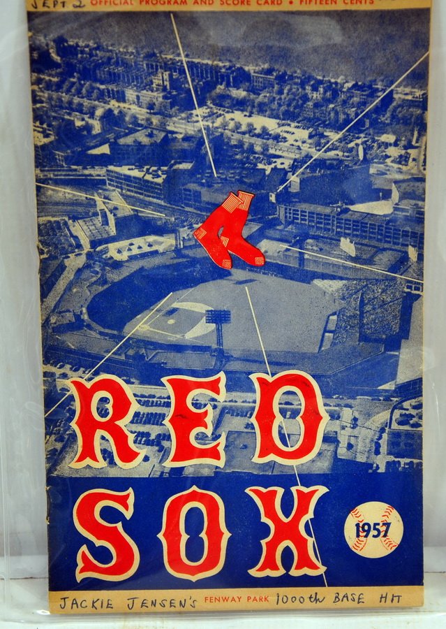 1957 Red Sox Program Jackie Jensen 1000th hit: 1957 Red Sox Program Jackie Jensen 1000th hit