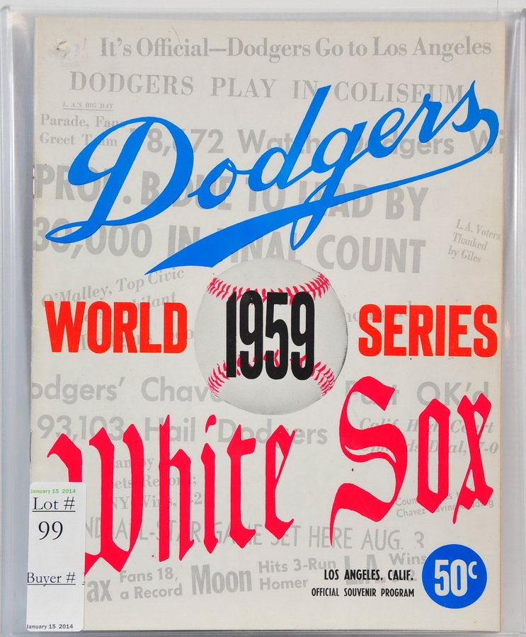 1959 World Series Program Dodgers/Whitesox: 1959 World Series Program Dodgers/Whitesox
