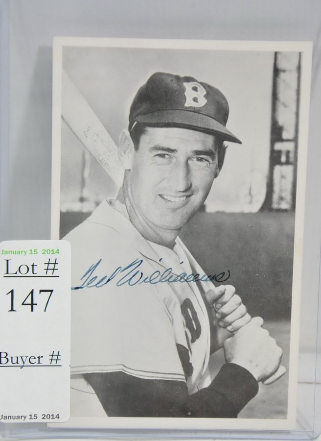 Ted Williams signed 4x6 Photo: Ted Williams signed 4x6 Photo