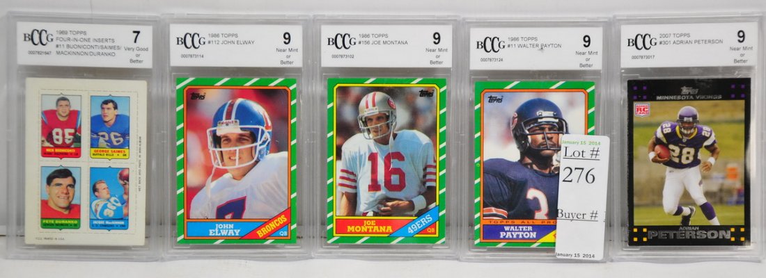 5 Graded Football Cards: Walter Payton, Joe Montana, John Elway, Adrian Peterson and more