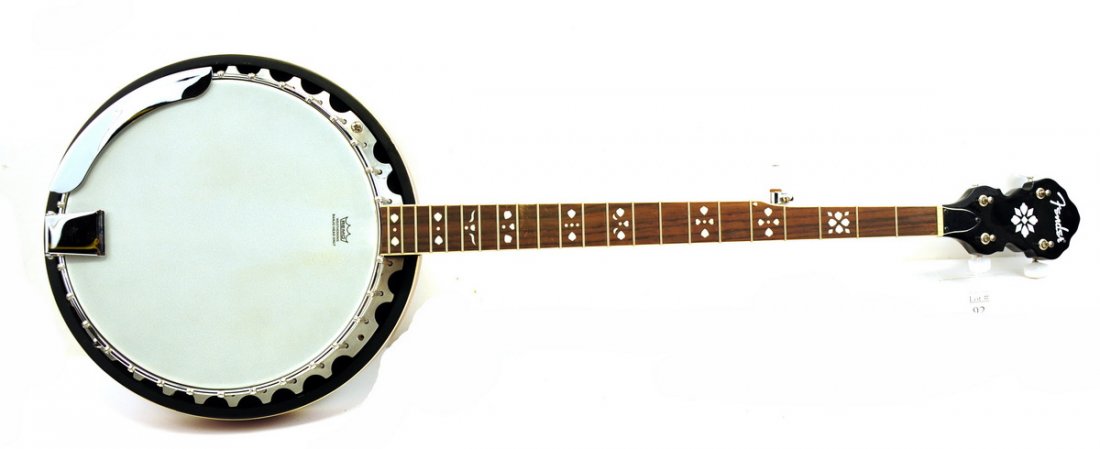 Fender FB-54 Weatherking Banjo: Features pearloid inlays, aluminum rim, and rosewood fingerboard. In excellent condition.