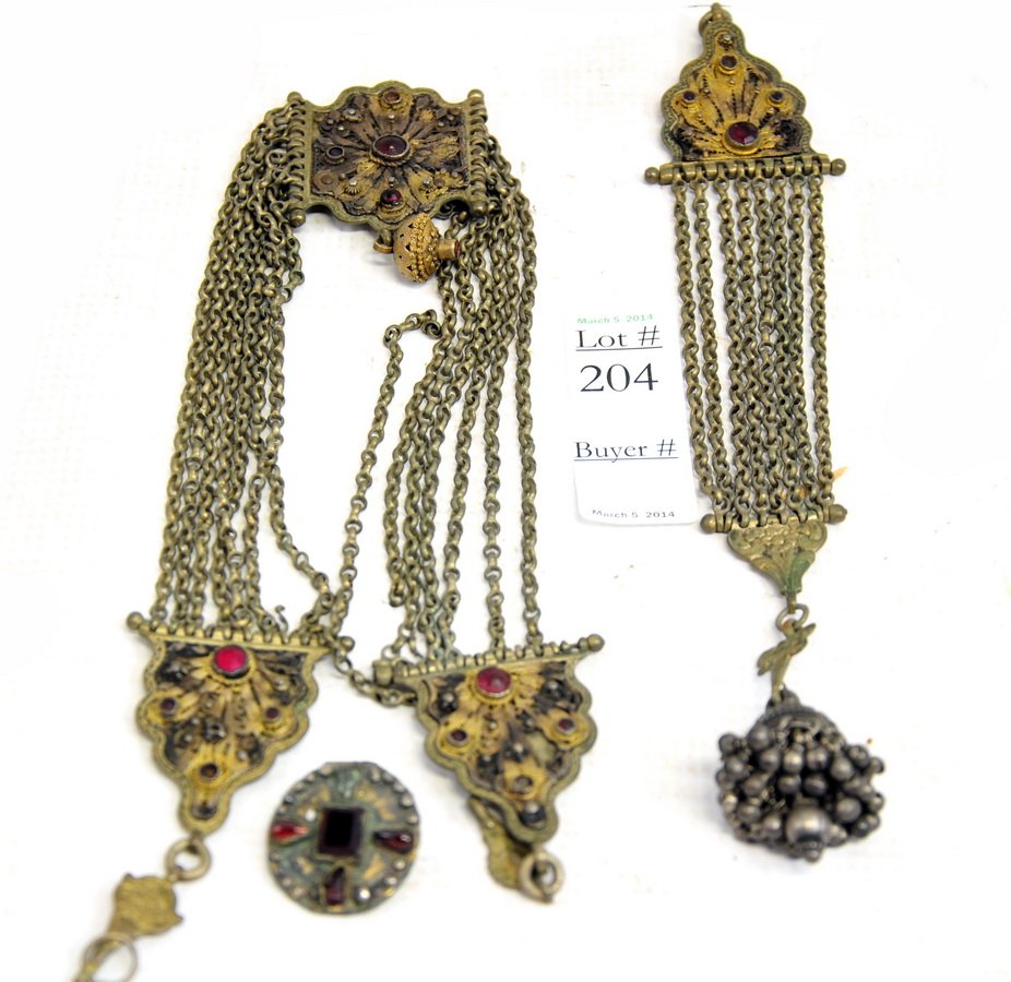 Three Pieces of Middle Eastern Wedding jewelry: Three Pieces of Middle Eastern Wedding jewelry