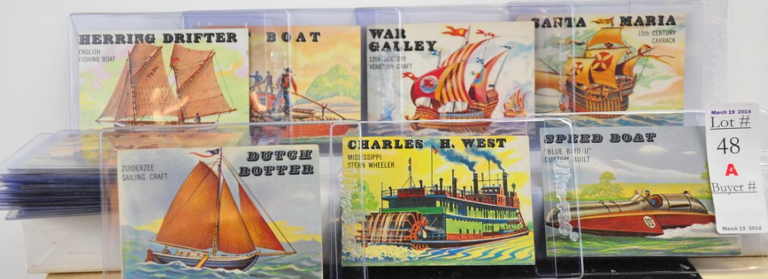 26 1950's Topps Sail Boat Cards: 26 1950's Topps Sail Boat Cards