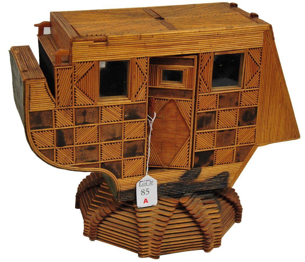 Vintage Prison Tramp Art Stage Coach: Vintage Prison Tramp Art Stage Coach