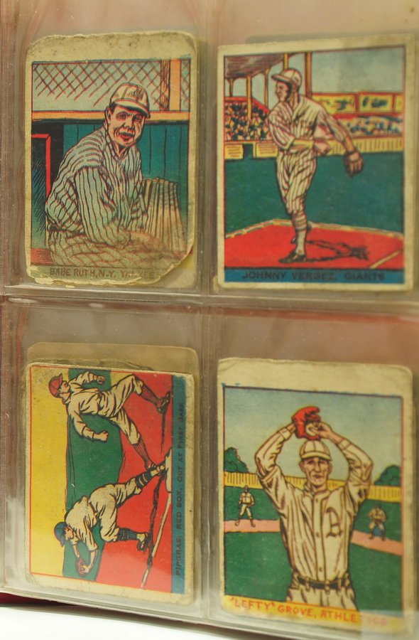 39 1933 R337 Eclipse Baseball Cards: Including Babe Ruth, Lefty Grove, Paul Waner, Max Bishop, Jimmy Fox, and more