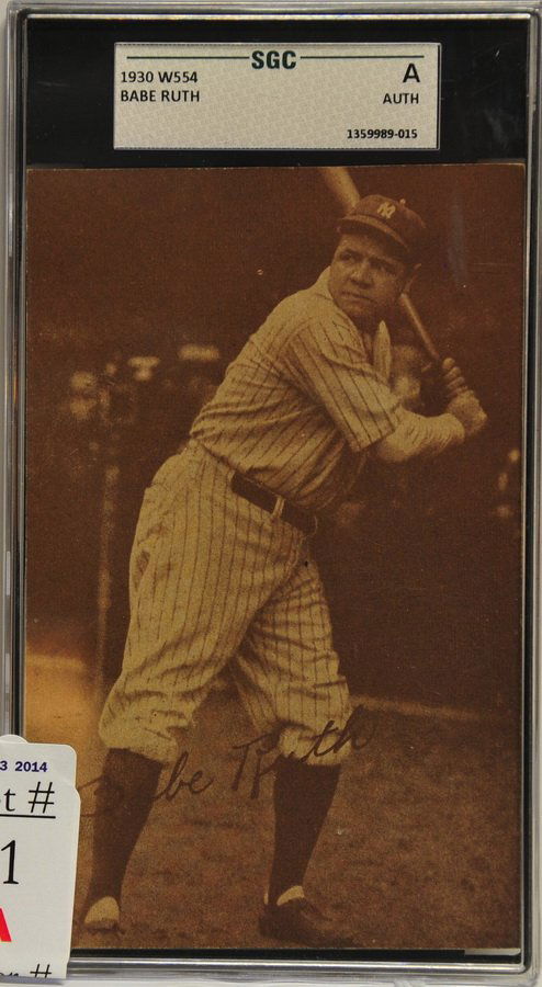 1930 W554 Babe Ruth card SGC Authentication: 1930 W554 Babe Ruth card SGC Authentication