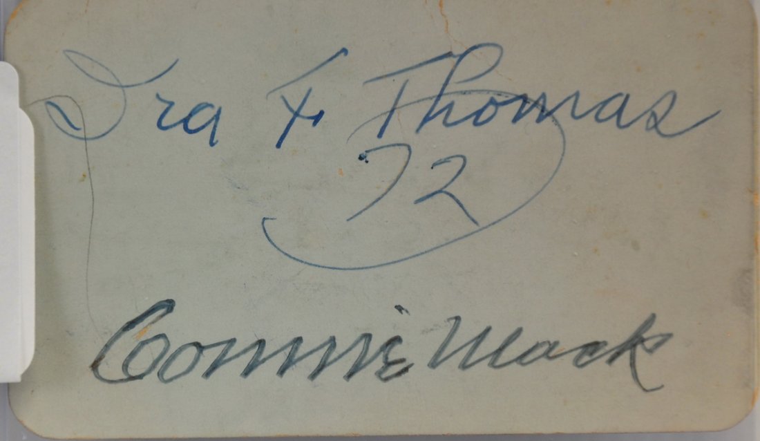 1951 World series Club card Signed by Connie Mack: 1951 Silver Anniversary Hartford World Series Club signed by honored guest Connie Mack