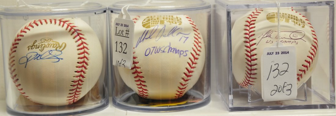 3 Signed Red Sox World Series Balls: Doug Mientkiewicz, Mike Timlin and Manny Delcarmen