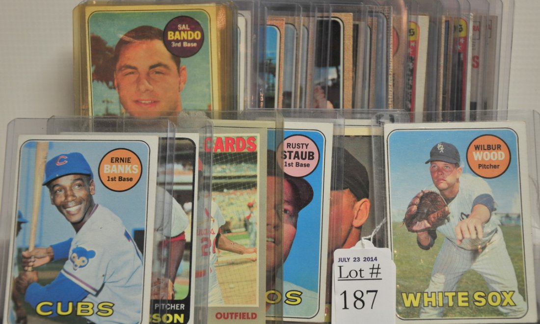 31 1960's Baseball cards: Ernie Banks, Bob Gibson and Lou Brock