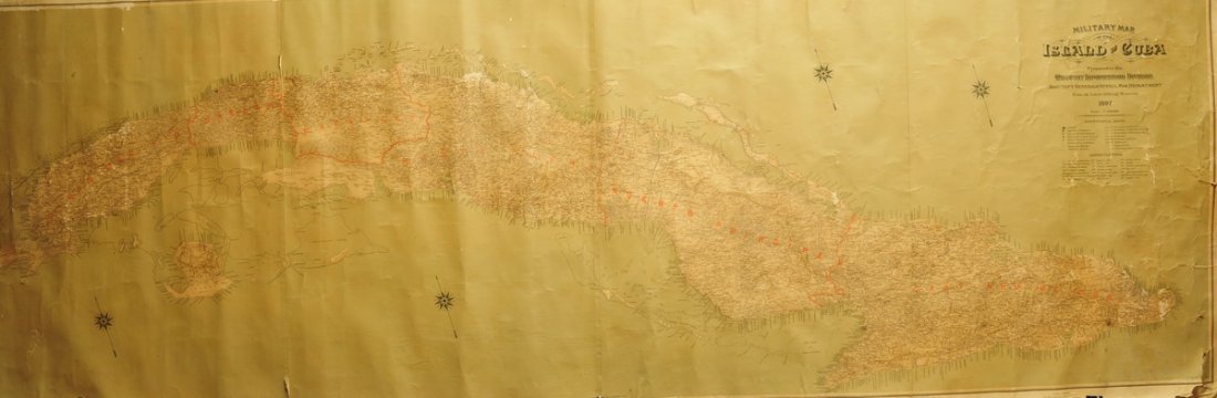 1897 Military Map Of Cuba 96x33: 1897 Military Map Of Cuba 96x33