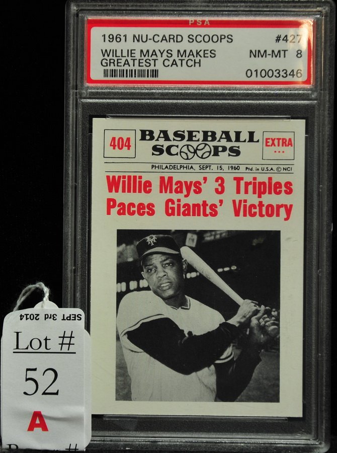 1961 Nu-Card Scoops Willie Mays PSA 8: 1961 Nu-Card Scoops Willie Mays PSA 8