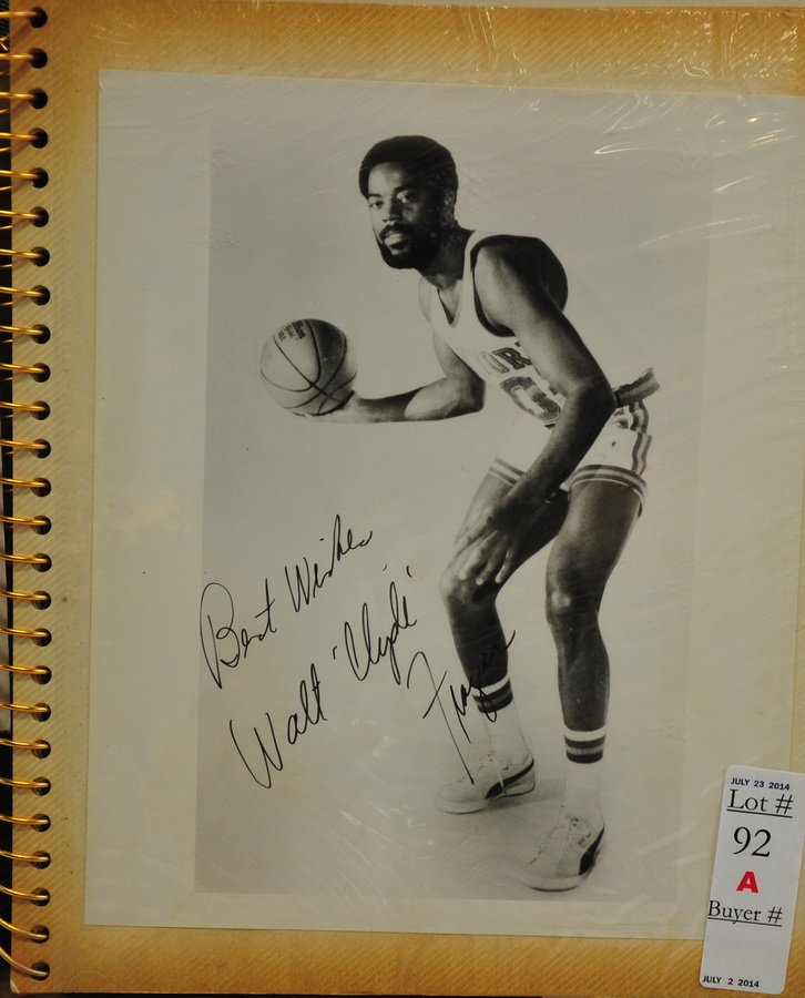 Excellent Collection of Sports Autographs: Clyde Frazier, Lou Brock, Sal Bando, Jerry West, Hank Aaron, Phil Esposito, Terry Bradshaw, Lou Pinella, Nolan Ryan, Bill Walton, Joe DiMaggio, Bill Bradley, Jack Nicklaus, Larry Czonka, and many more