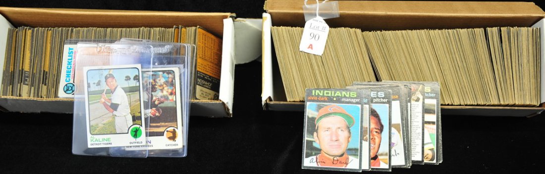 Collection of baseball cards to include: 1971 Topps all different McCovey, Palmer, Rose, Kaline, Killebrew, Bench, Morgan and more. 1973 Topps rare unmarked #588 checklist, Munson, Killabrew, Ryan, Garvey and high #'s.