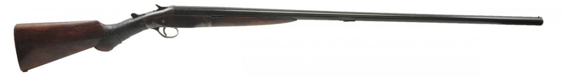 Long Tom single shot 12: gauge shotgun, choke bored, has a broken wrist.