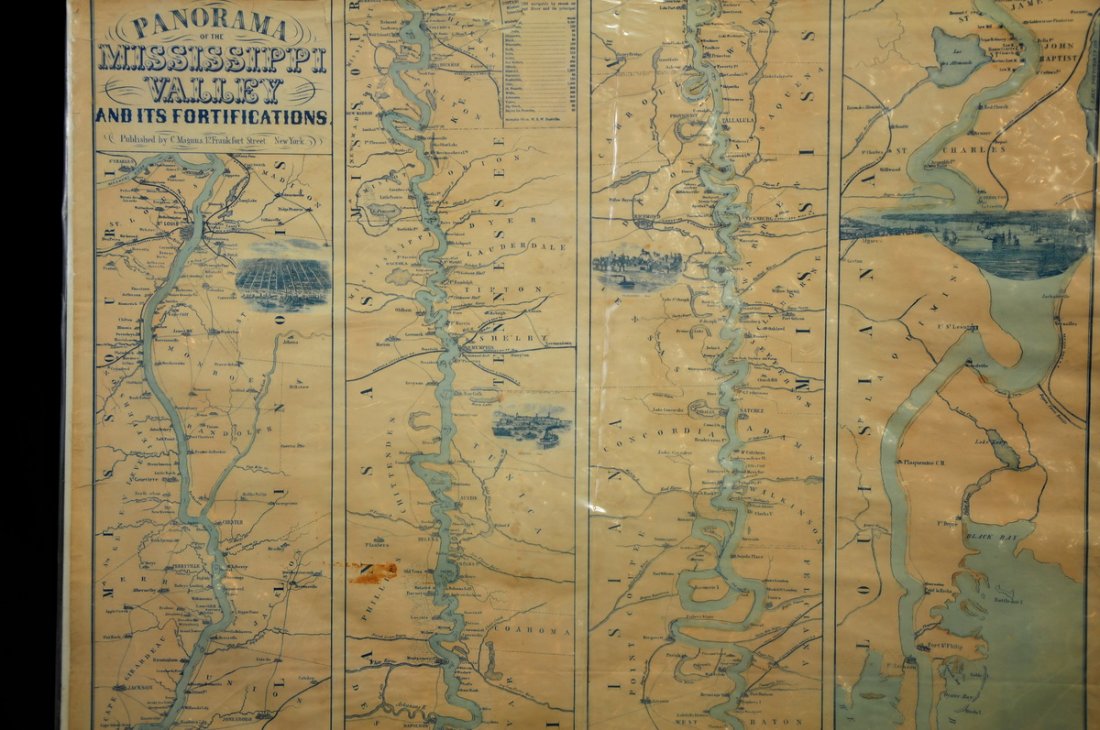 Charles Magnus Civil War era 1863: view map of the Mississippi River.