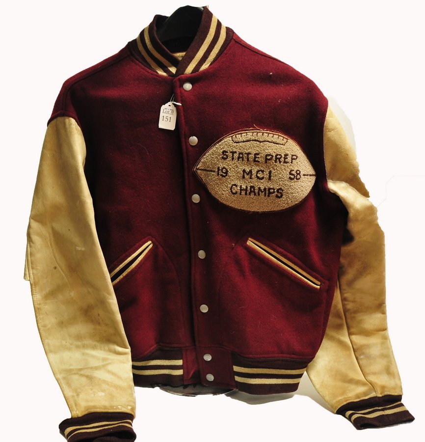 Maine Central Institute 1958 State Prep: #60 Football jacket, size 42, maroon and white.