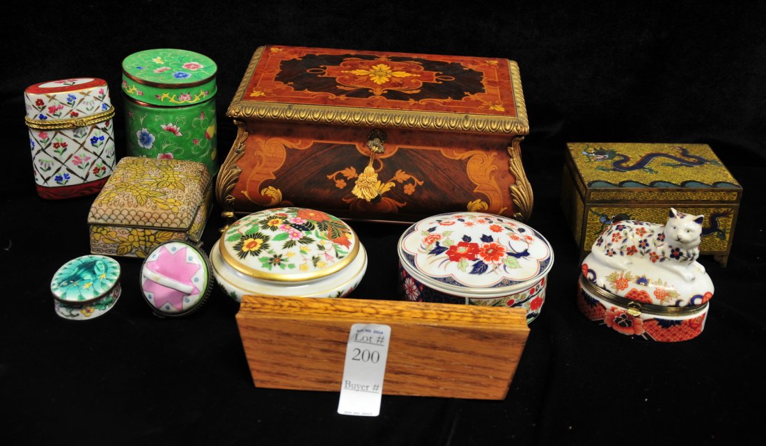 Collection of Decorative Boxes: Including porcelain