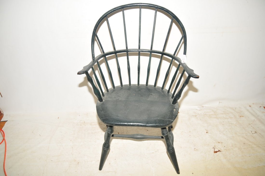 Continuous Windsor Arm Chair 18th Century: signed E. Tracy.