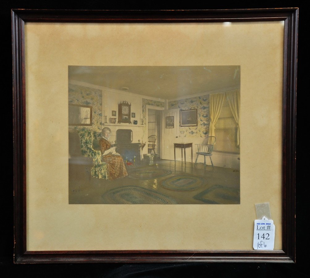 Collection of six Wallace Nutting: hand colored photographs.