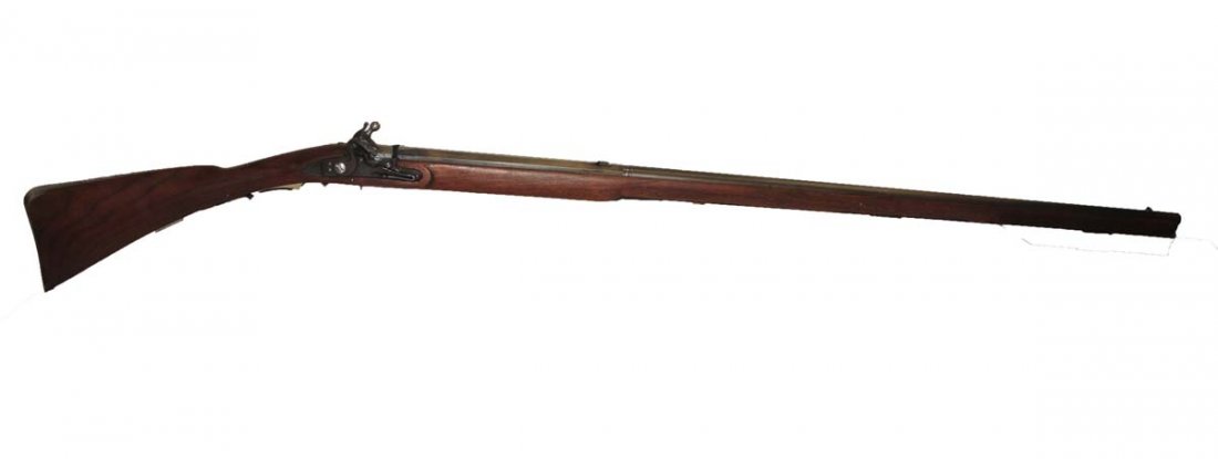 Custom Virginia Style Flintlock Rifle: Custom Flintlock built by L.Cordray, 54 cal. rifle. with dark walnut full stock. Iron furniture and a L&R lock. (Throws a good spark) 41 1/2 inch browned barrel round to octagon with the wedding ring.