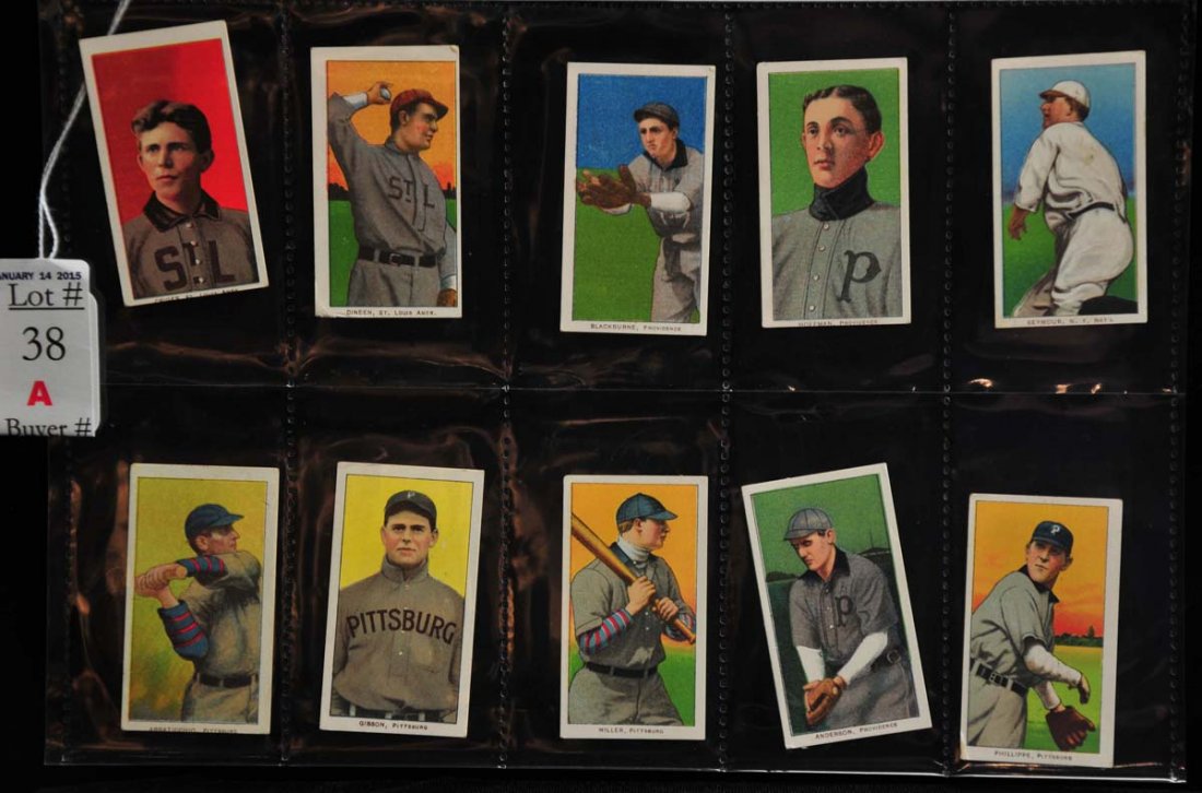 10 Raw T206 Cards EPDG Backs: Criger, Dineen, Blackburne, Hoffman, seymore,Abbaticchio, Gibson, Miller, Anderson and Phillippe