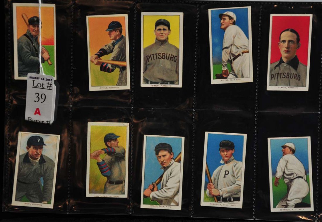 10 Raw T206 Cards EPDG Backs: Wilson, Leifield,Gibson, Wiltse,Clarke, Leach,Abbaticchio,Magee,Mcquillan and Seymore