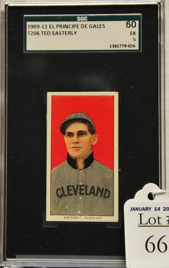 1909-11 T206 Ted Easterly: El Principe De Gales Back SGC Graded 60 EX 5