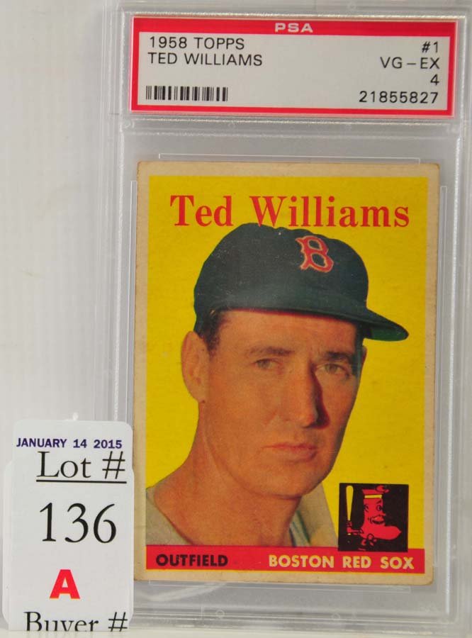 1958 Topps Ted Williams PSA 4: 1958 Topps Ted Williams PSA 4