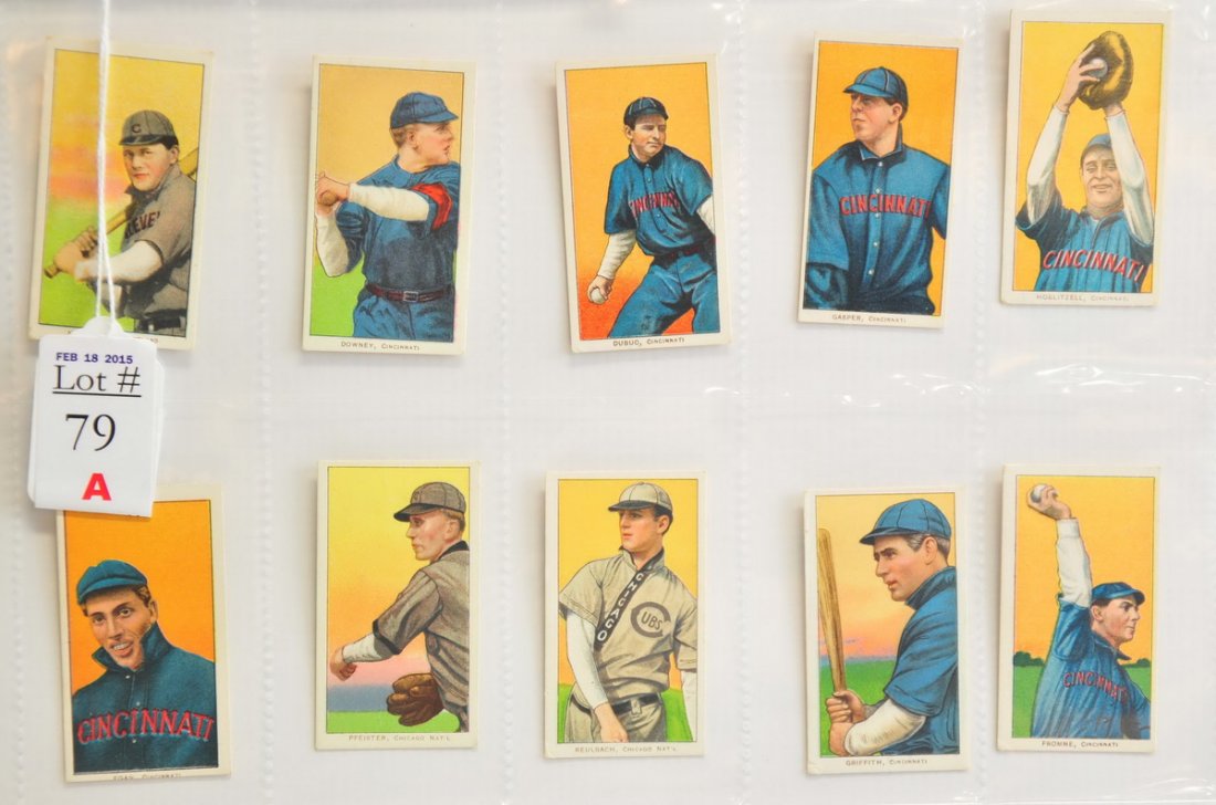 10 Raw T206 Cards With EPDG Backs: Player are Hichman, Downey, Dubuc, Gasper, Hoblitzell, Egan, Pfeister, Reulbach, Griffith and Fromme