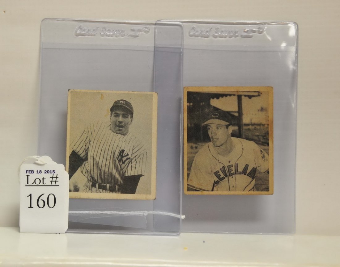 Two 1948 Bowman Rookie Cards: Bob Feller and Phil Rizzutto