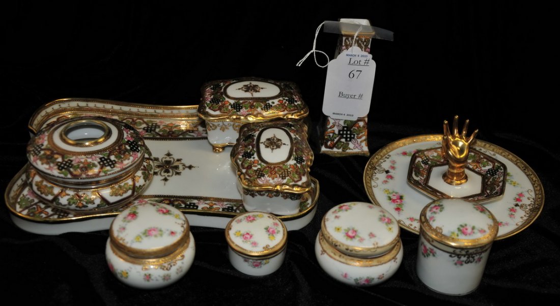 Two Nippon dresser sets: Two Nippon dresser sets