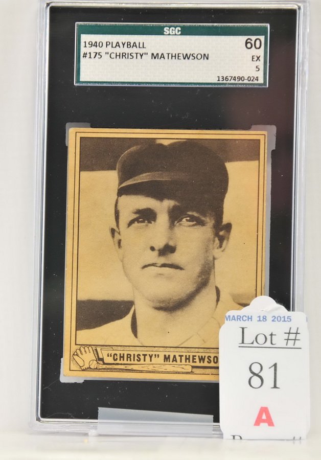 1940 Playball Christy Mathewson SGC 60: 1940 Playball Christy Mathewson SGC 60