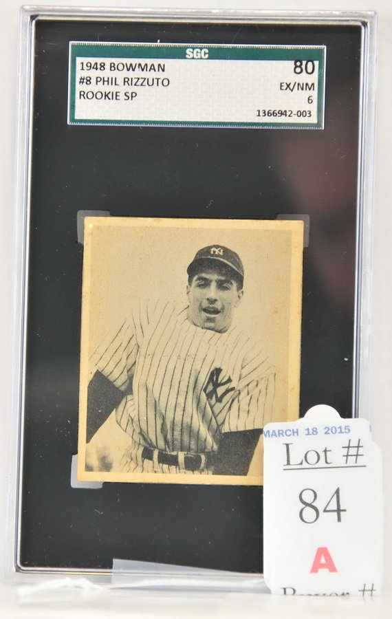 1948 Bowman Phil Rizzuto Rookie SP: SGC Graded 80 NM 6