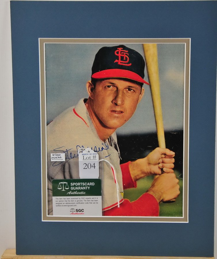 Stan Musial Signed Print SGC COA: Stan Musial Signed Print SGC COA
