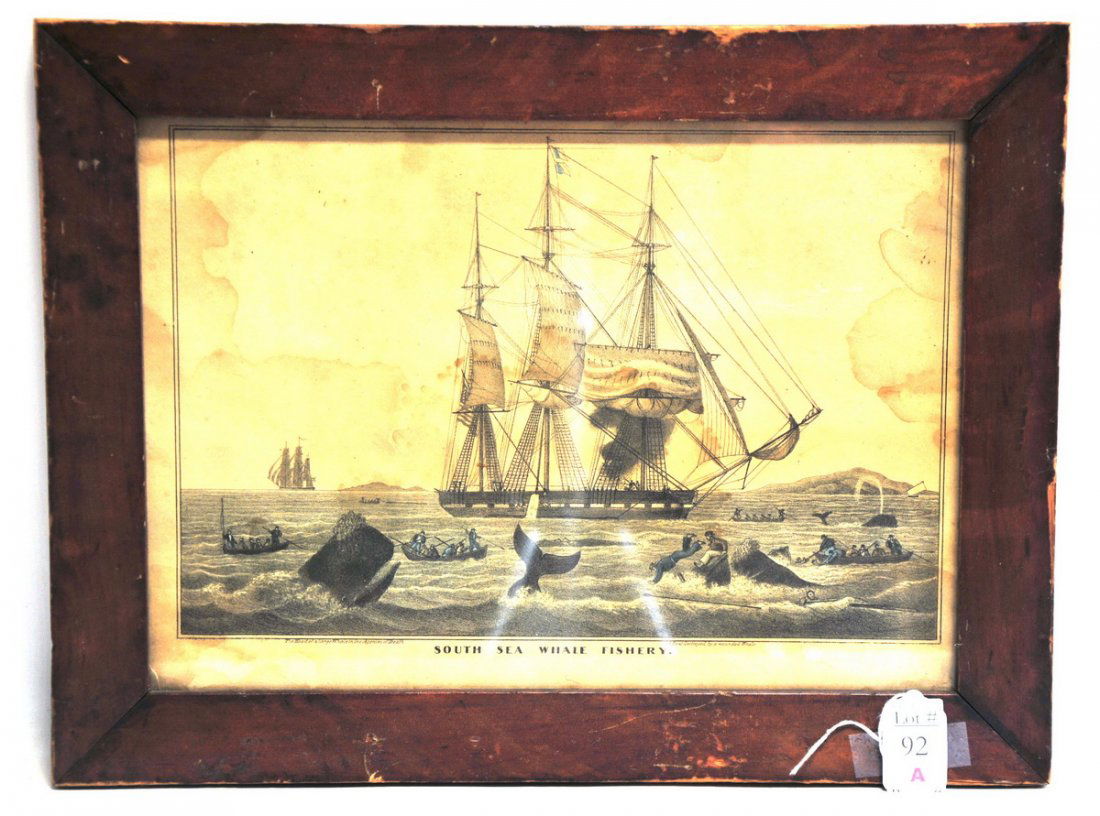 Early Print of South Sea Whale Fishery: Measures 14x10