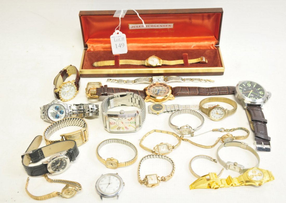 Misc. Collection of Wrist Watches: to include Jules Jurgensen, Timex etc. total of 21 misc. watches