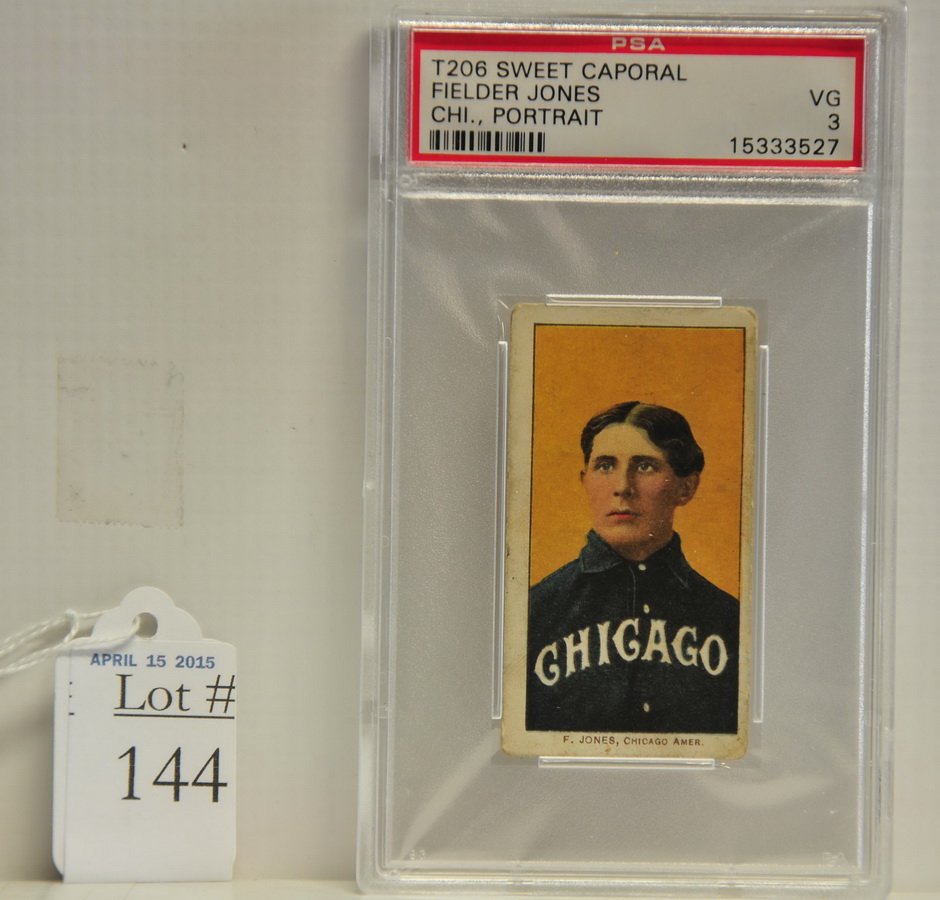 Three Graded 1909-11 T206 Cards: All With Sweet Caporal Backs Jack White PSA 3, Charley O' Leary PSA 3, and Fielder Jones PSA 3