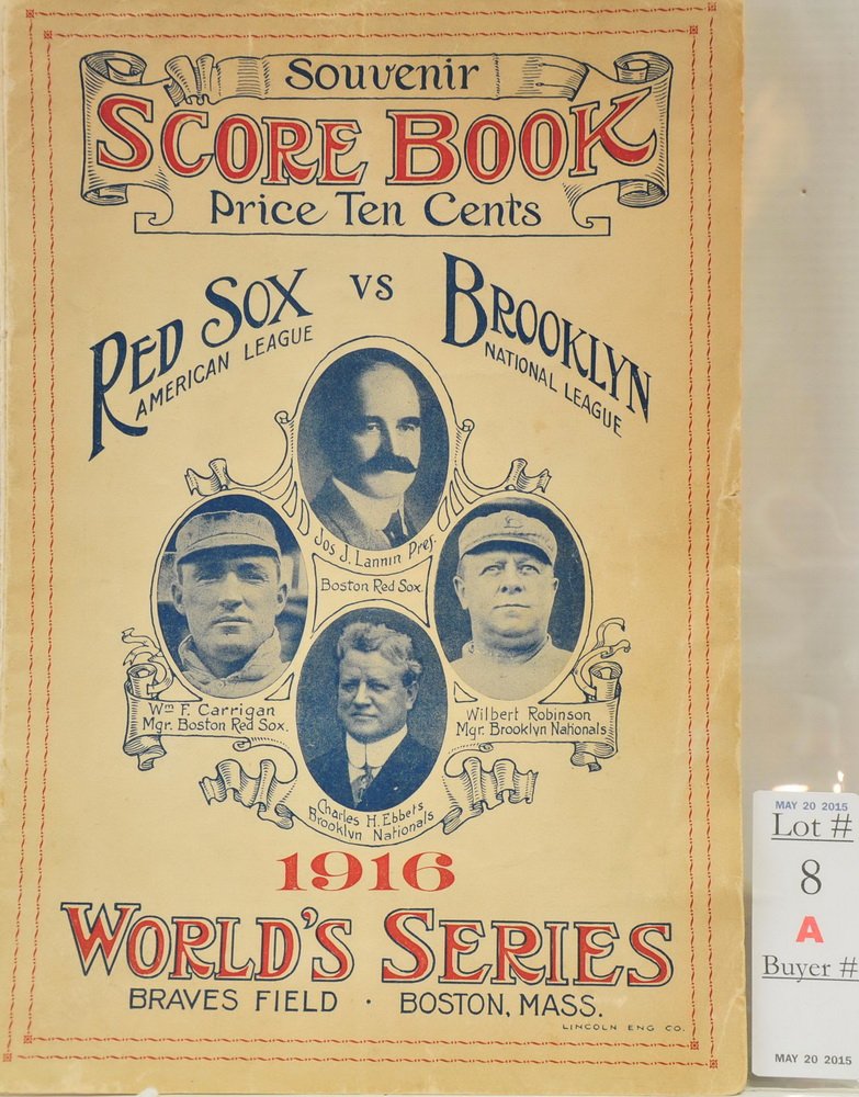 1916 Red Sox World Series Program: Versus Brooklyn with Babe Ruth