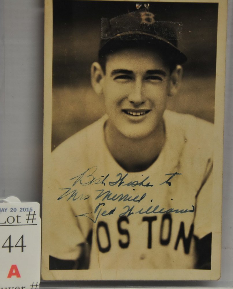 1940 George Burke Postcard Ted WIlliams Auto: 1940 George Burke Postcard Ted WIlliams Auto