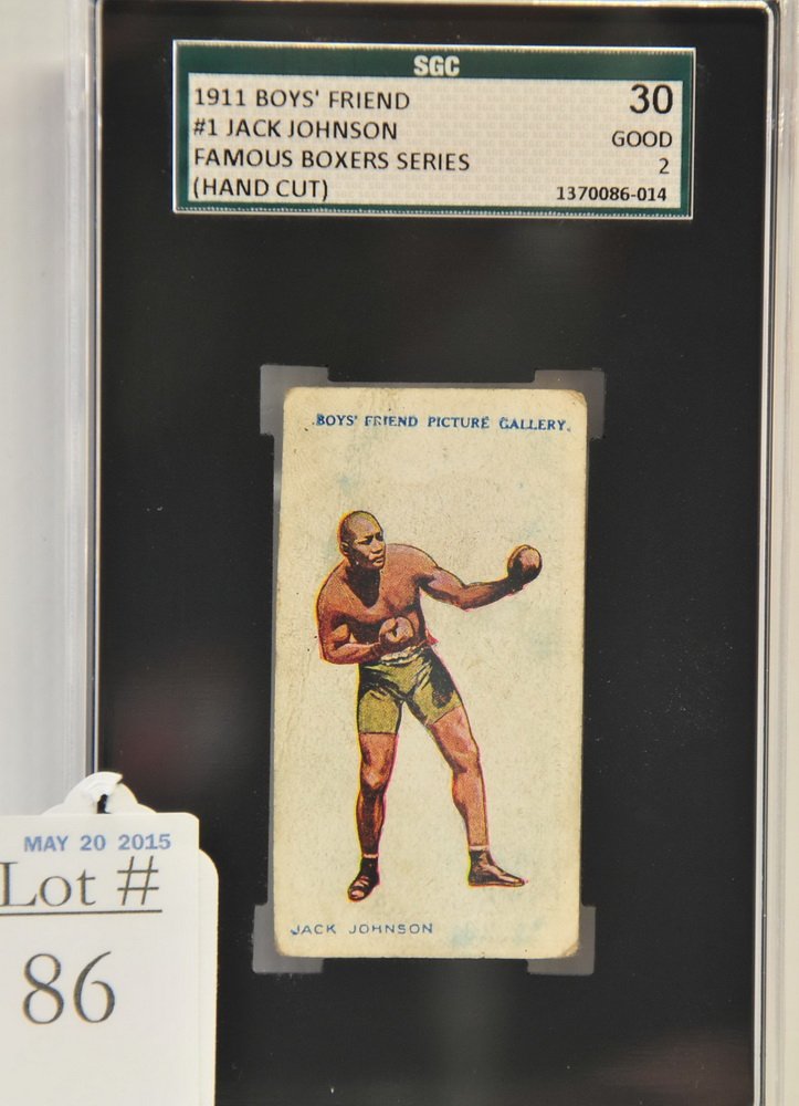 1911 Boy's Friend Jack Johnson: Hand Cut SGC Graded 30 Good 2