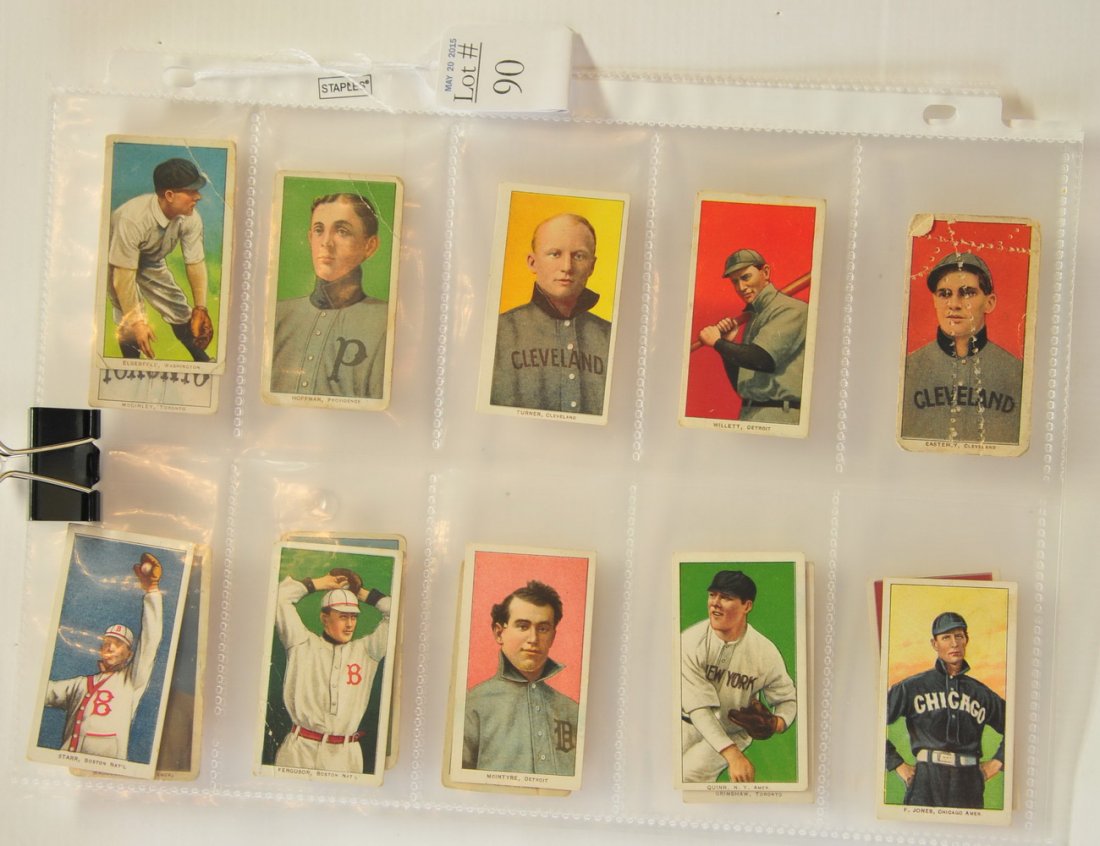 16 Raw T206 Cards with Sweet Caporal Backs: Players are Elberfeld, Hoffman, Turner, Willett, Easterly, Starr, Ferguson, Mcintyre, Quinn, Jones, Mcginley, Waddell, Pastorius, Manning, Grimshaw and Kelley