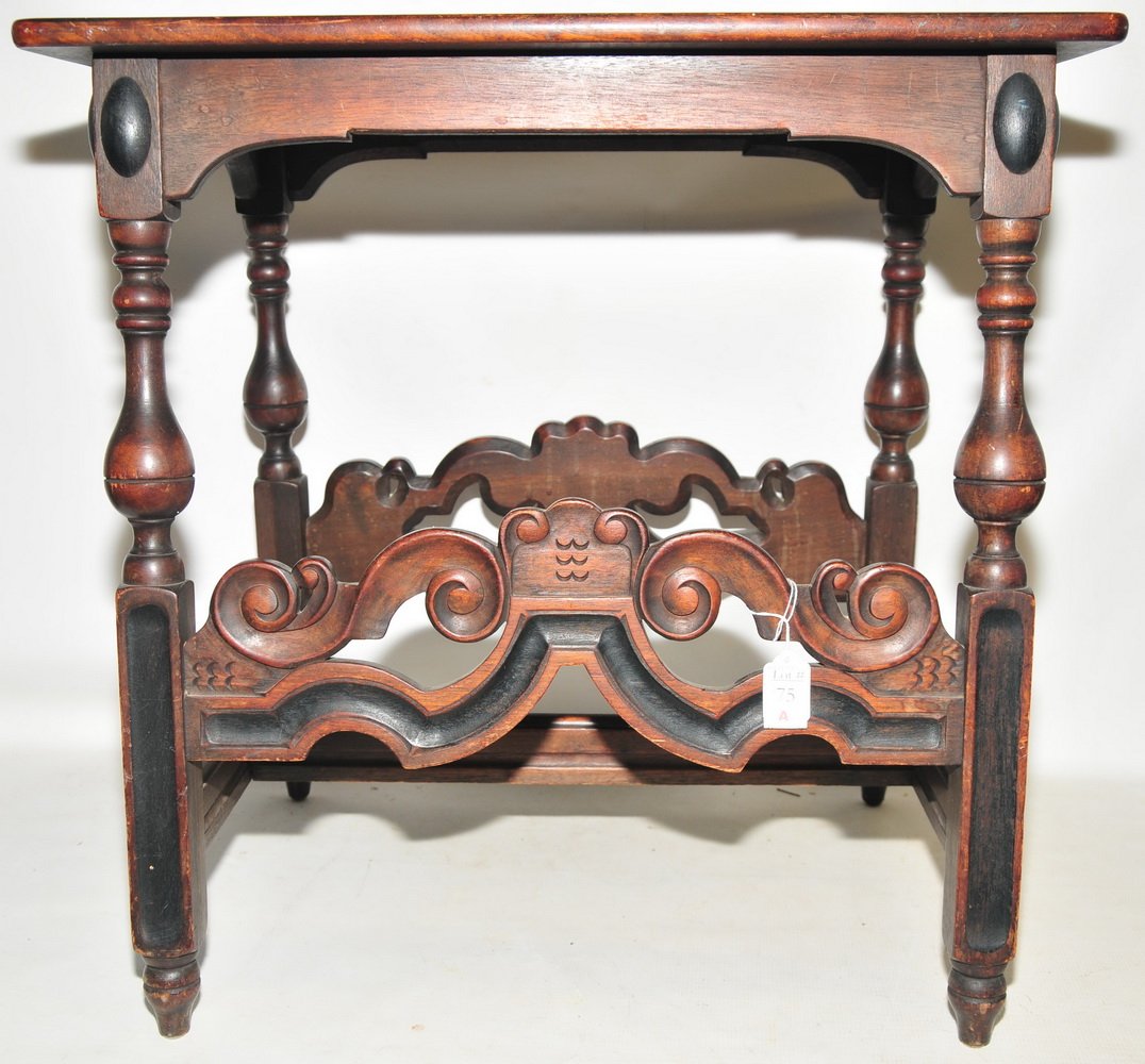 Kittinger side table: signed on bottom, 24" W x 17" D x 24 1/4" H.