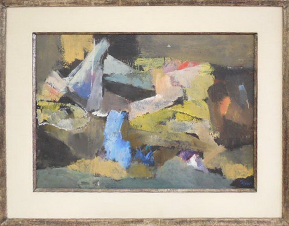 Oil on Canvas by Rowe 27x19: Small Paint loss