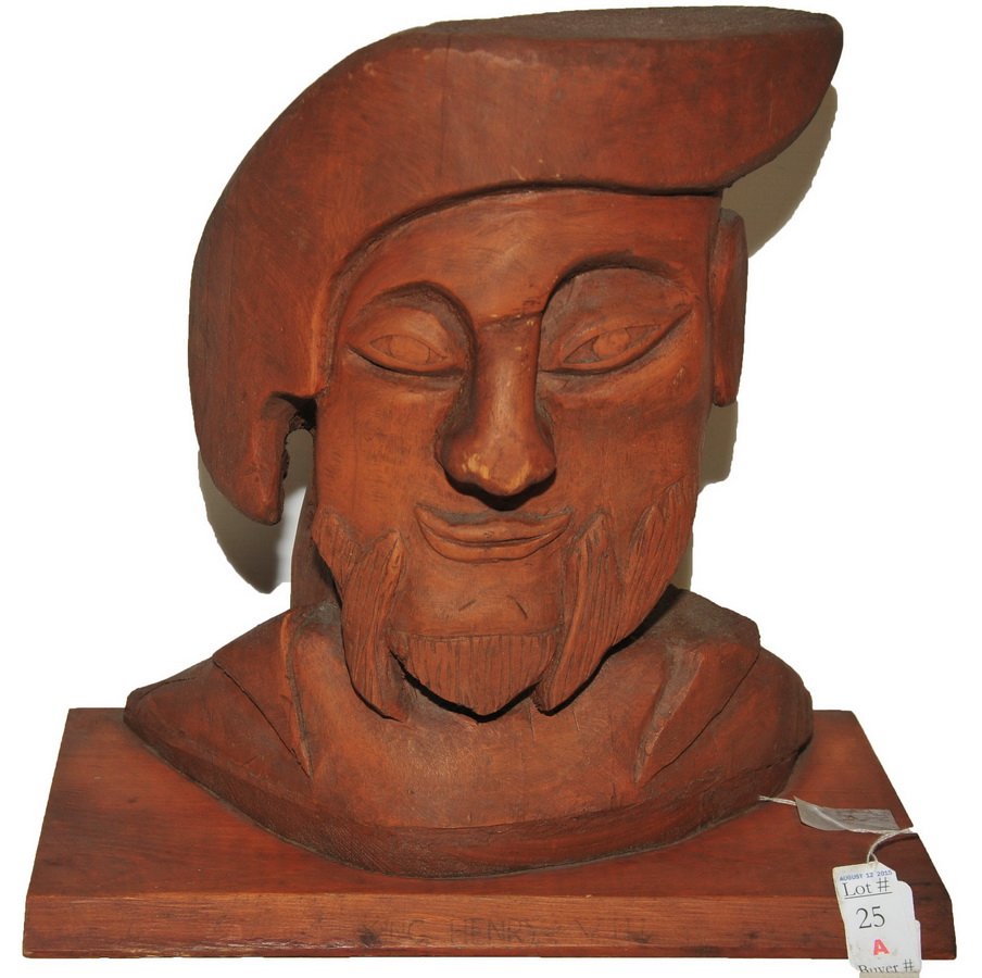 King Henry VIII Carved Figure by CM Ela: Hand Carved by Clayton Monroe Ela 14"