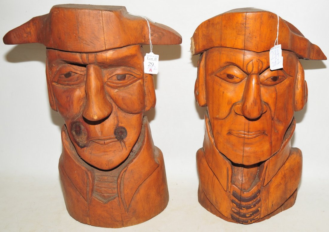 Two Carved Figure Heads by CM Ela (1 of 1)